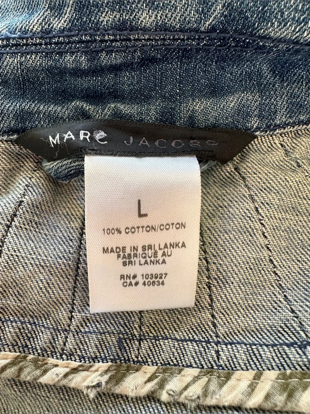 Vintage y2k Marc Jacobs Denim Trench Coat Size L